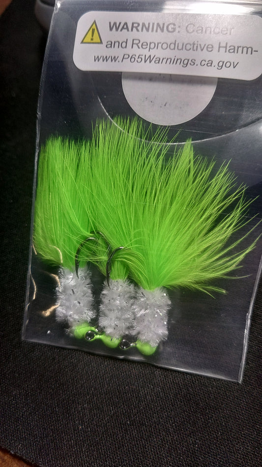 Chartreuse Smoke Marabou Jig 3PK